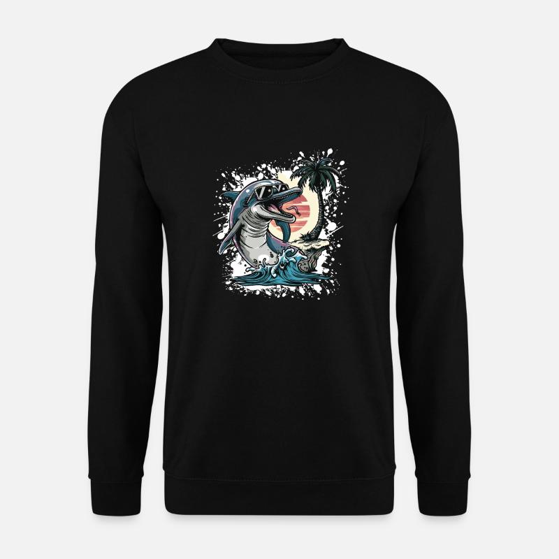 Delfin Sommer Urlaub - Unisex Pullover - Schwarz