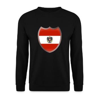 Austria (Österreich_Wappen) 02 - Unisex Pullover - Schwarz - Vorne - Alina (178cm) & Michal (187cm)
