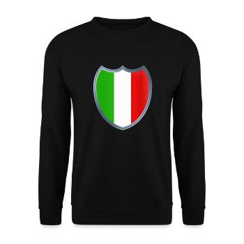 Italy (Italien_Wappen) - Unisex Pullover - Schwarz - Vorne - Alina (178cm) & Michal (187cm)