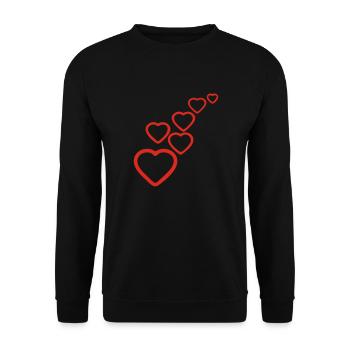 Hearts - Unisex Sweatshirt - black - Front - Alina (178cm) & Michal (187cm)