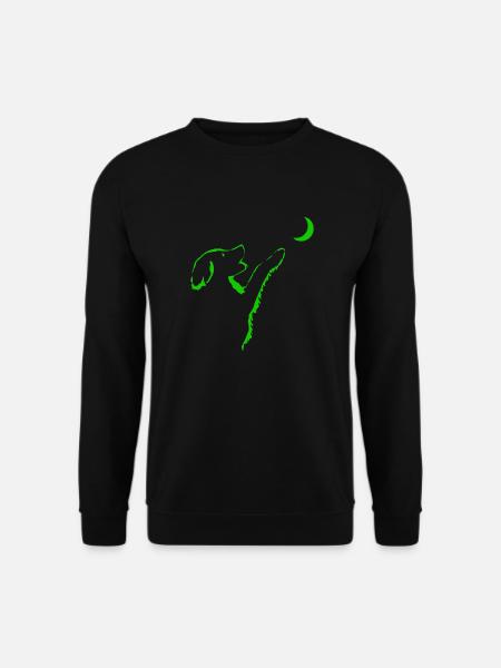 Dog looks at moon - Unisex Sweatshirt - black