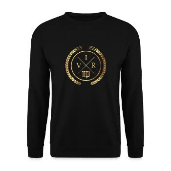 Signe du zodiaque vierge | "VIR" version masculine - Sweat-shirt Unisexe - noir - Devant - Alina (178cm) & Michal (187cm)
