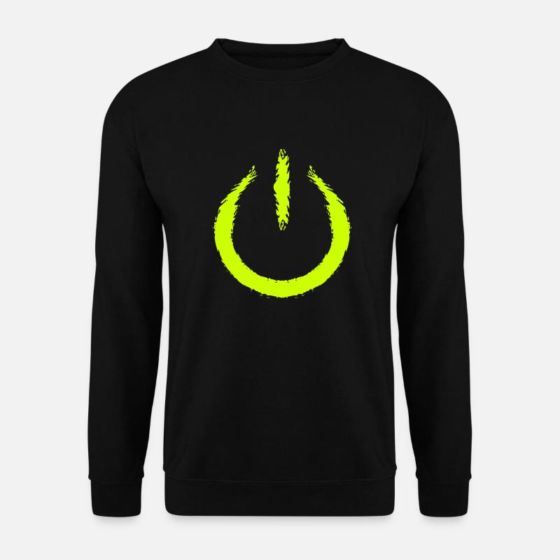 Power on Schalter Einschalten Ausschalten Symbol - Unisex Pullover - Schwarz