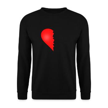 Broken heart couple couples love partner look love - Unisex Sweatshirt - black - Front - Alina (178cm) & Michal (187cm)