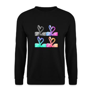 Flamingo Flamingos Color - Unisex Sweatshirt - black - Front - Alina (178cm) & Michal (187cm)