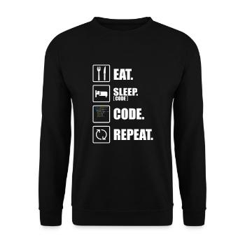 Informatiker lustige Programmierer Spruch Coder - Unisex Pullover - Schwarz - Vorne - Alina (178cm) & Michal (187cm)