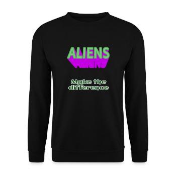 ALIENS Aliens make the difference ohne Alien - Unisex Pullover - Schwarz - Vorne - Alina (178cm) & Michal (187cm)
