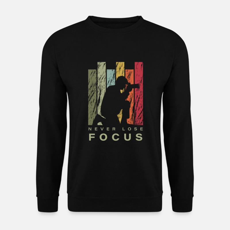 vintage retro Fotograf Never lose Focus - Unisex Pullover - Schwarz