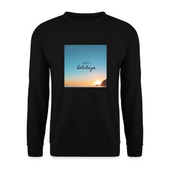 Happy Holidays! - Unisex Pullover - Schwarz - Vorne - Alina (178cm) & Michal (187cm)