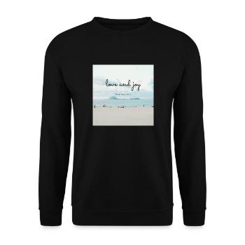 Love and joy - Unisex Pullover - Schwarz - Vorne - Alina (178cm) & Michal (187cm)