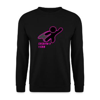 Si vous êtes aussi un héros du quotidien (rose) - Sweat-shirt Unisexe - noir - Devant - Alina (178cm) & Michal (187cm)