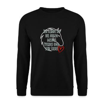 Pferdeliebe - Unisex Pullover - Schwarz - Vorne - Alina (178cm) & Michal (187cm)