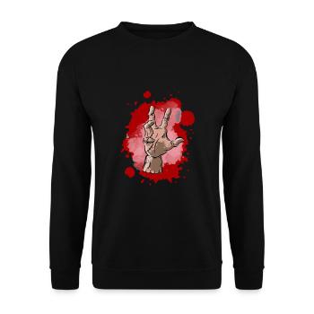 Hand, Die Hand, das Ding - Unisex Pullover - Schwarz - Vorne - Alina (178cm) & Michal (187cm)