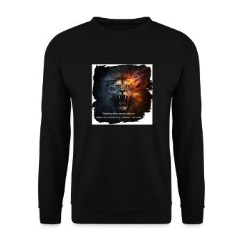 lion - Sweat-shirt Unisexe - noir - Devant - Alina (178cm) & Michal (187cm)