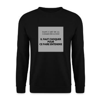 L art de la communication - Sweat-shirt Unisexe - noir - Devant - Alina (178cm) & Michal (187cm)