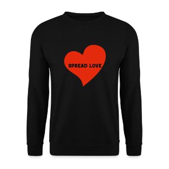Logo Spread Love en forme de cœur - Sweat-shirt Unisexe - noir - Devant - Alina (178cm) & Michal (187cm)