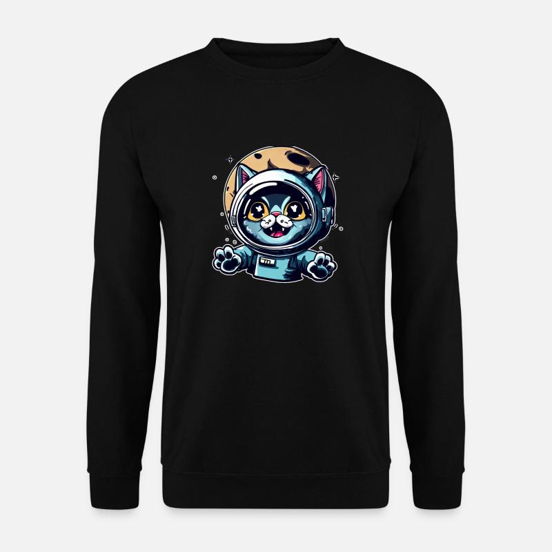 Space Cat to Moon - Unisex Sweatshirt - black