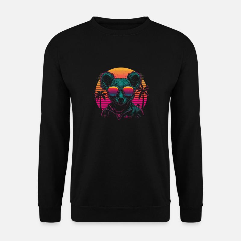 Retro Vintage Neon Koala Australien Sonnenbrille - Unisex Pullover - Schwarz