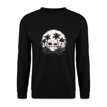 Vintage Palms Retro Summer Sunset - Sweat-shirt Unisexe - noir - Devant - Alina (178cm) & Michal (187cm)