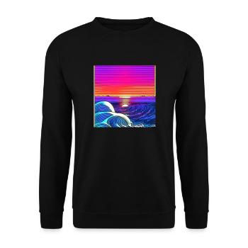 The Waves - Unisex Pullover - Schwarz - Vorne - Alina (178cm) & Michal (187cm)