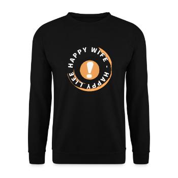 Happy - Unisex Pullover - Schwarz - Vorne - Alina (178cm) & Michal (187cm)