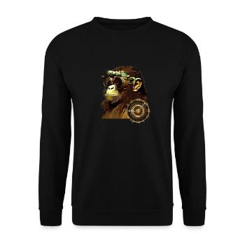Zeitreisender - Unisex Pullover - Schwarz - Vorne - Alina (178cm) & Michal (187cm)