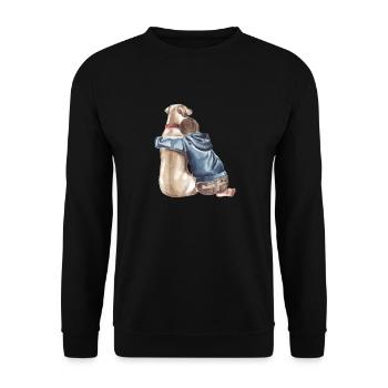 Immer an meiner Seite - Unisex Pullover - Schwarz - Vorne - Alina (178cm) & Michal (187cm)