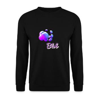 Blob - Unisex Pullover - Schwarz - Vorne - Alina (178cm) & Michal (187cm)