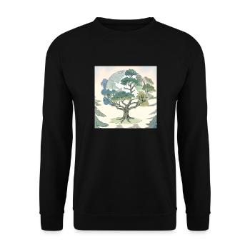 Mutter Erde: Der Baum der Ewigkeit - Unisex Pullover - Schwarz - Vorne - Alina (178cm) & Michal (187cm)