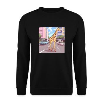 Stadtgiraffe - Unisex Pullover - Schwarz - Vorne - Alina (178cm) & Michal (187cm)