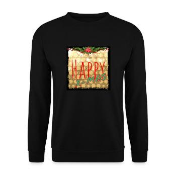 Frohe Weihnachten mit Davidstern Design - Unisex Pullover - Schwarz - Vorne - Alina (178cm) & Michal (187cm)