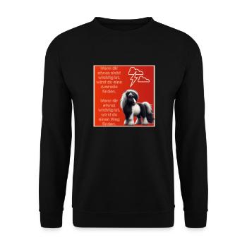 Donner Motto-Shirt - Unisex Pullover - Schwarz - Vorne - Alina (178cm) & Michal (187cm)