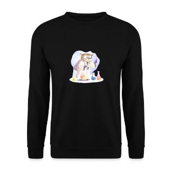 Clever Owl Scientist : Expériences à Weish - Sweat-shirt Unisexe - noir - Devant - Alina (178cm) & Michal (187cm)