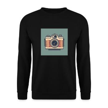 Appareil photo vintage #1 - Sweat-shirt Unisexe - noir - Devant - Alina (178cm) & Michal (187cm)