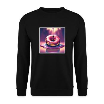 Donut 3 - Unisex Pullover - Schwarz - Vorne - Alina (178cm) & Michal (187cm)