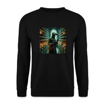 Plague Doctor - Unisex Sweatshirt - black - Front - Alina (178cm) & Michal (187cm)
