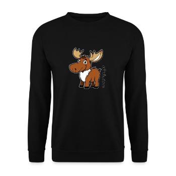 elch.one Comic - Unisex Pullover - Schwarz - Vorne - Alina (178cm) & Michal (187cm)