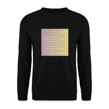 Motivation: Es ist nicht wichtig wie groß... - Unisex Pullover - Schwarz - Vorne - Alina (178cm) & Michal (187cm)