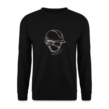 Riding Helmet Horses Logo - Unisex Sweatshirt - black - Front - Alina (178cm) & Michal (187cm)