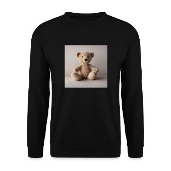 Fluffy Bear 100% cuddle power - Unisex Sweatshirt - black - Front - Alina (178cm) & Michal (187cm)