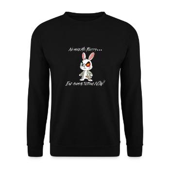 No more mr. Fluffy - End animal testing now! - Unisex Sweatshirt - black - Front - Alina (178cm) & Michal (187cm)