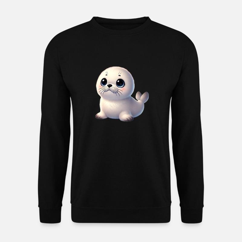 Bébé phoque aux grands yeux - Sweat-shirt Unisexe - noir