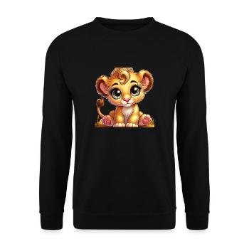 Mignonne fille lion - Sweat-shirt Unisexe - noir - Devant - Alina (178cm) & Michal (187cm)