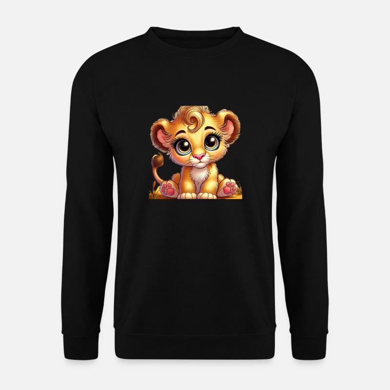 Süßes Löwen Mädchen - Unisex Pullover - Schwarz