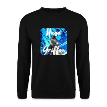 HuggieGriffon Blue Square - Unisex Sweatshirt - black - Front - Alina (178cm) & Michal (187cm)