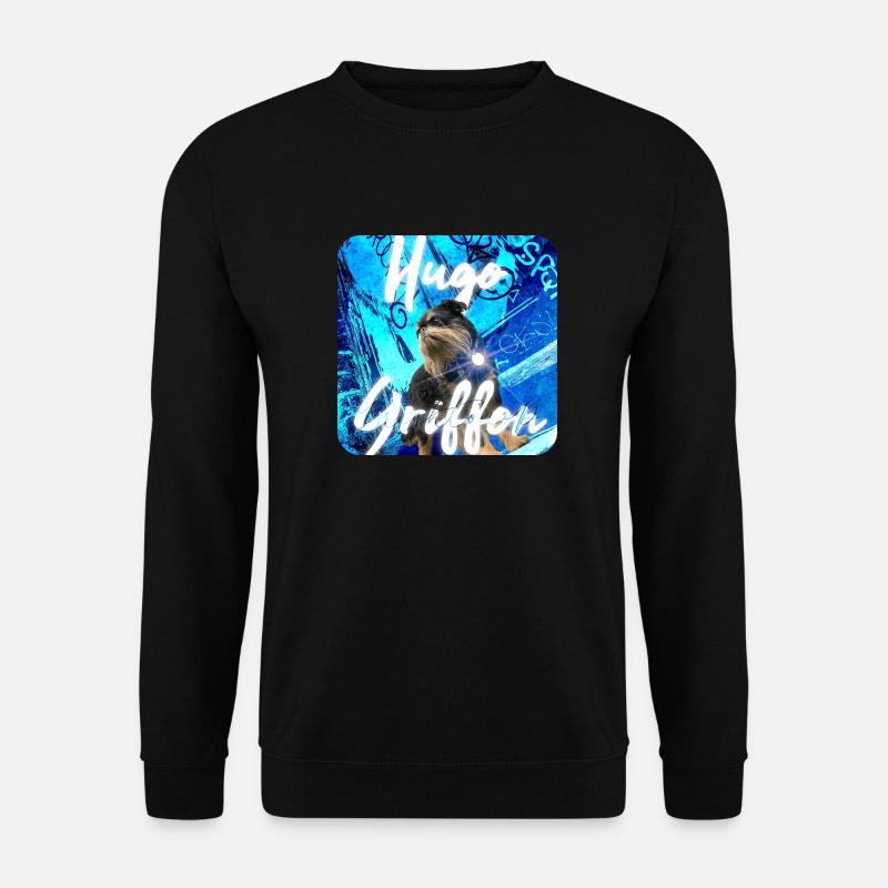 HuggieGriffon Blue Square - Unisex Sweatshirt - black