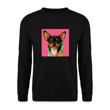 Chihuahua Chic - Unisex Pullover - Schwarz - Vorne - Alina (178cm) & Michal (187cm)