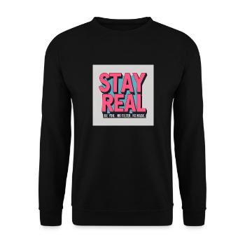 Stay Real - Unisex Sweatshirt - black - Front - Alina (178cm) & Michal (187cm)