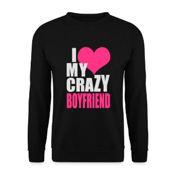 I Love My Crazy Boyfriend - Unisex Sweatshirt - black - Front - Alina (178cm) & Michal (187cm)