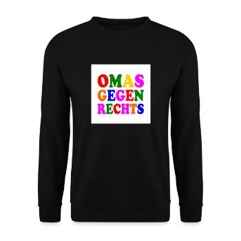 Omas gegen rechts - Unisex Pullover - Schwarz - Vorne - Alina (178cm) & Michal (187cm)